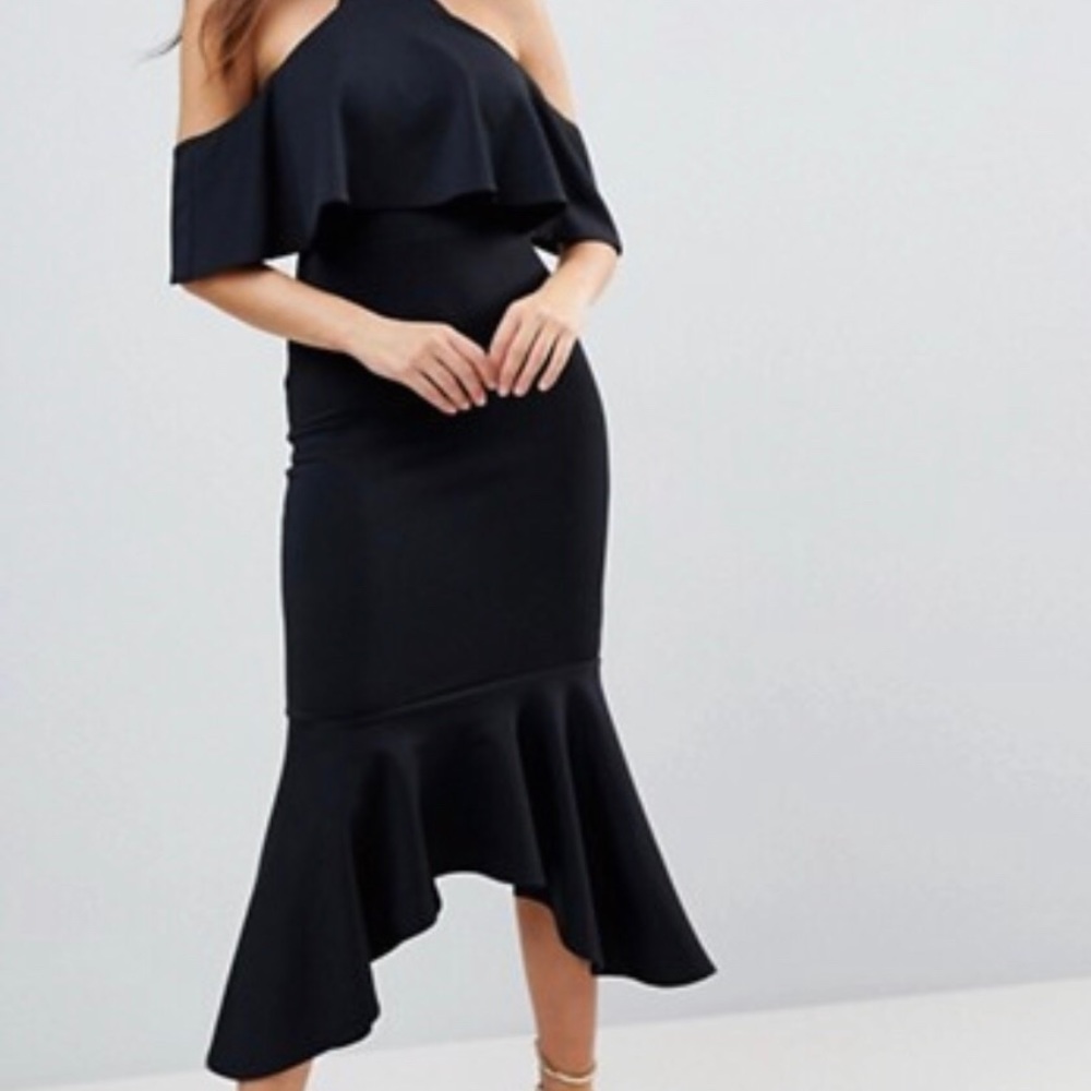 ASOS asymmetrical black dress